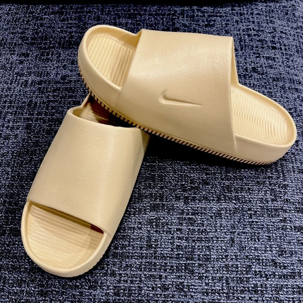 NIKE Calm Slides Sandals Shoes  Sesame Tan Beige Athletic Men's 8 Women's 9 NEW